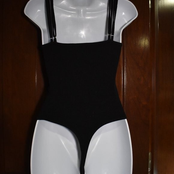 Brooklyn Karma Black Strappy Underwire Bodysuit Size Medium Thong Adjustable - Picture 8 of 16
